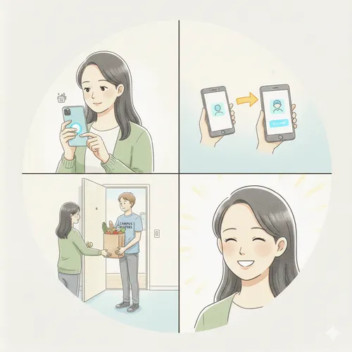 Person using a laptop to post a task